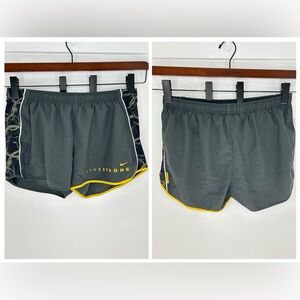 Nike Livestrong Running‎ Shorts Size XL Lined Gym Run Distance Black Yellow